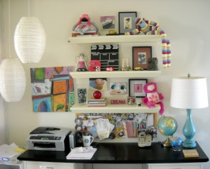 Desk  Shelves on Desk   Shelves