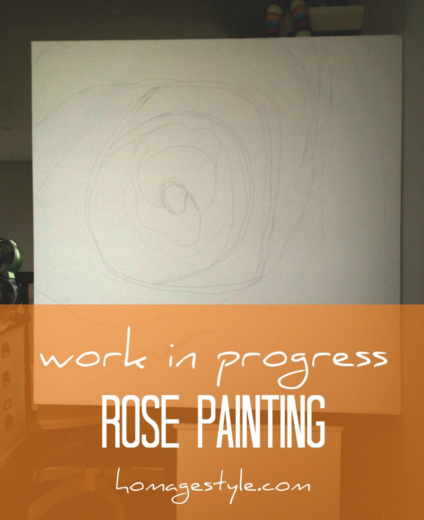 WIP rose painting